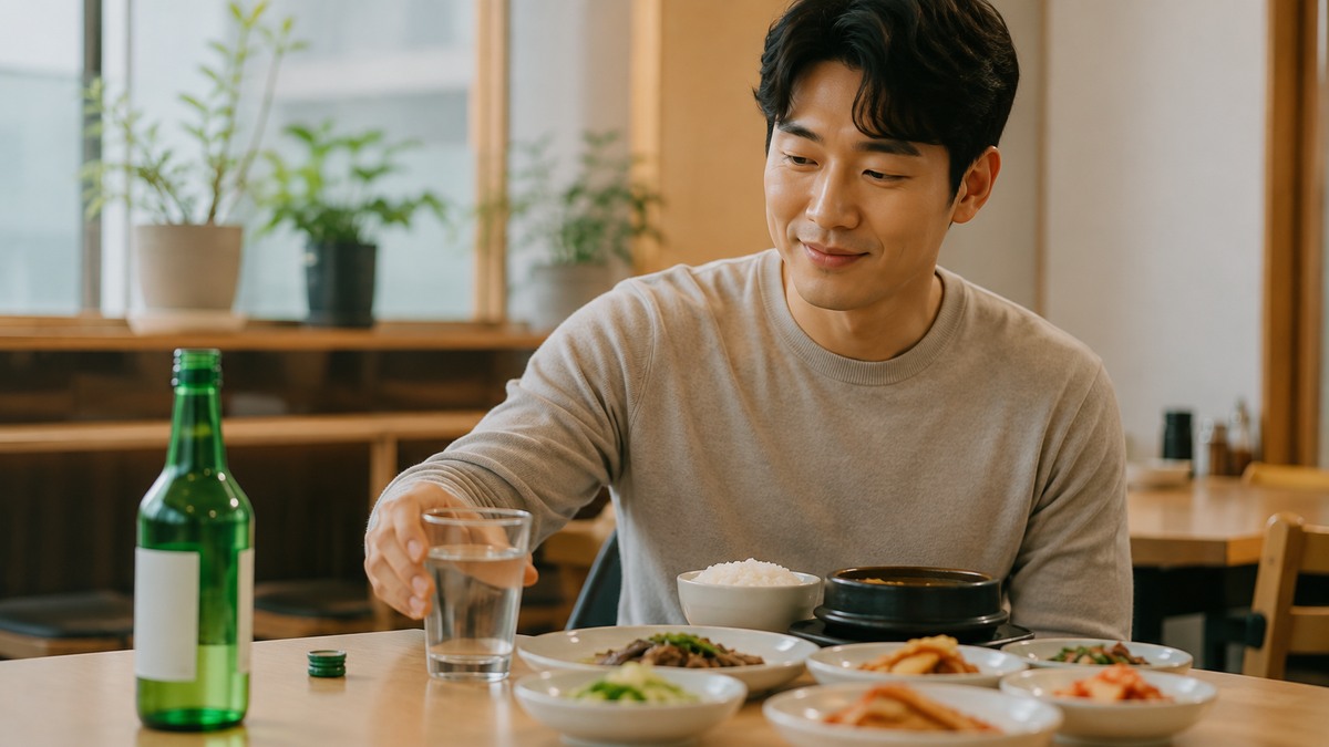 탄산음료 대신 물을 선택하는 생활습관을 연상시키는 장면