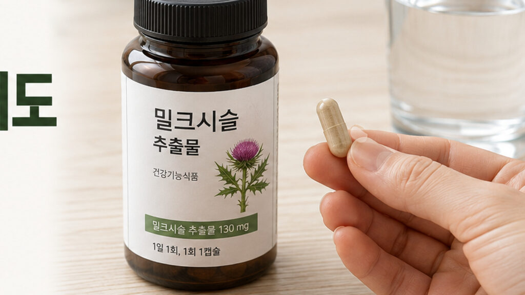 밀크시슬 장기 복용과 안전성을 의사에게 상담하는 장면